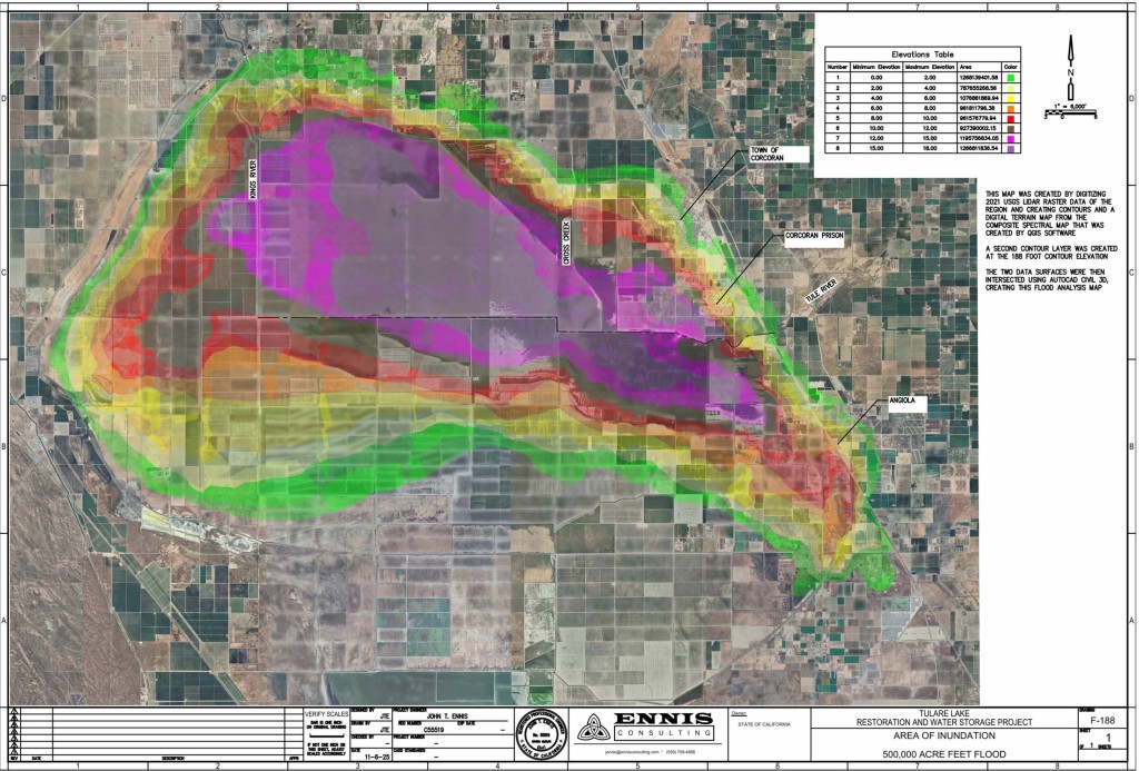 Map of subsidence in the old Tulare Lake bed 